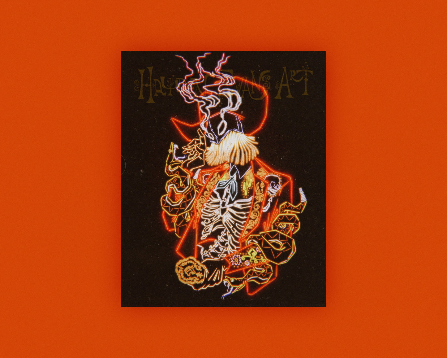Neon Cowboy Print