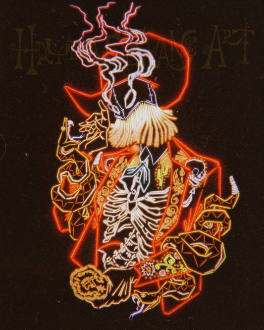 Neon Cowboy Print